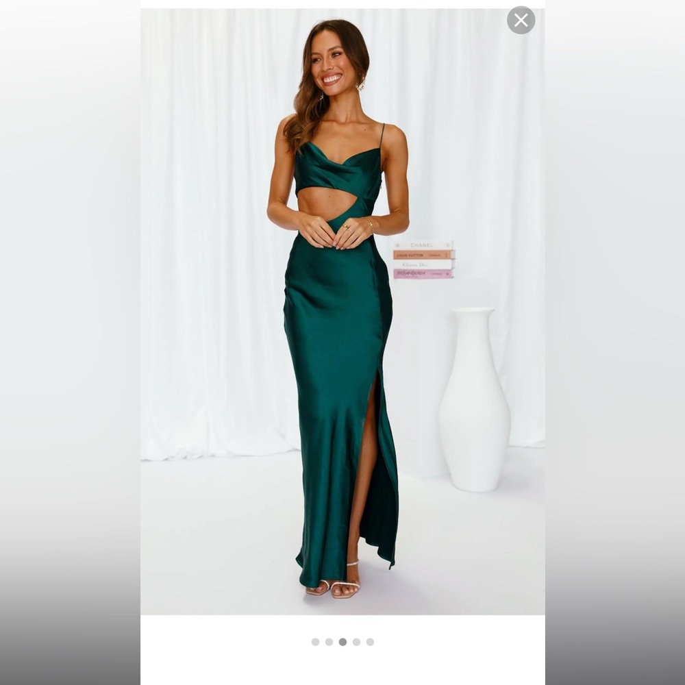 Oceanic eyes maxi dress dark green